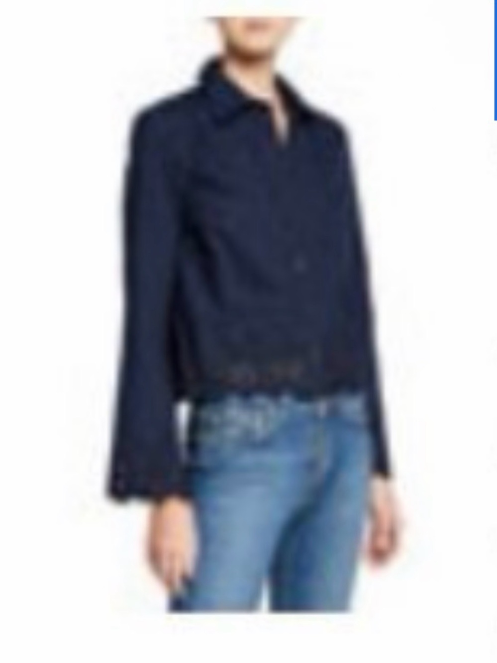Derek Lam 10 Crosby Poplin Shirt with Embroidery Detail Size 2